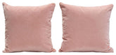 Set of (2) 16 Square Accent Pillows in Blush Pink Velvet By Diamond Sofa